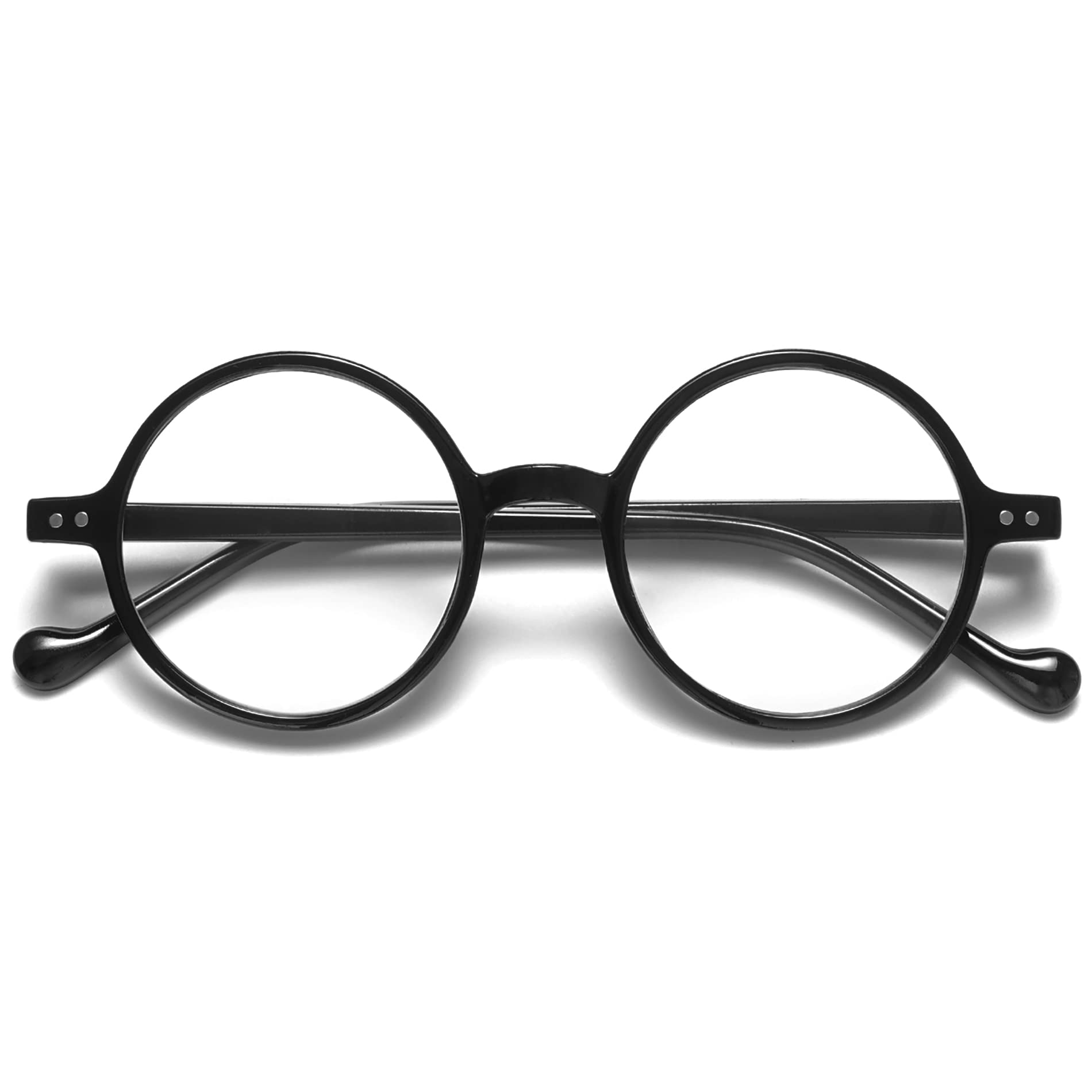 VEVESMUNDO Blue Light Blocking Reading Glasses Round Retro Vintage Readers Glasses for Women Men (1 Pcs Black Reading Glasses, +2.0)
