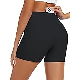 Tournesol Women's Swim Shorts High Waisted Bathing Suit Bottoms Seamless Swimsuit Boy Shorts with Pockets