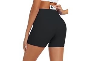 Tournesol Women's Swim Shorts High Waisted Bathing Suit Bottoms Seamless Swimsuit Boy Shorts with Pockets