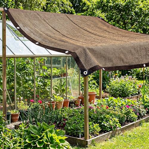 Sun Shade Netting, Sun Protection Net 80% UV Shade Fabric, Shade Cloth Greenhouses Windproof Cover with Eyelets, for Greenhouse/Garden/Pergola/Patio Lawn