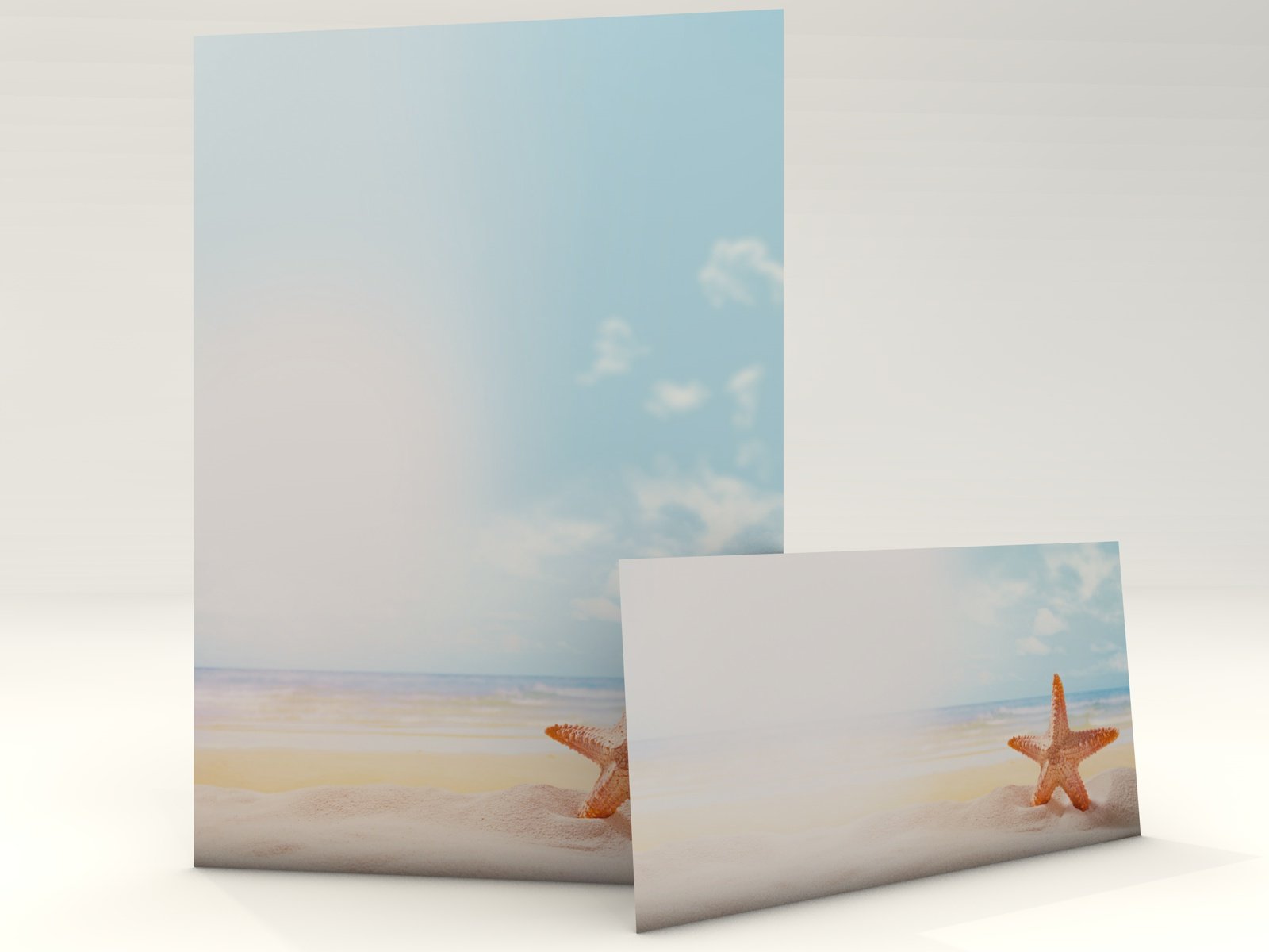 50 Sheets A4 Writing Paper and Envelopes Starfish and 50 Matching Envelopes Summer Holiday Beach