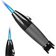 CHOICEDC Torch Lighter, Cool Butane Lighter, Windproof Torch Lighters, Butane Refillable Mini Torch Lighter, Blue Jet Flame Unique Kitchen Torch Lighter for Creme Brulee Camping Candle BBQ (No Fuel)