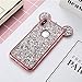 iPhone X Case, Umiko(TM) Super Cute Sparkle Bling Bling Glitter 3D Disney Mickey Mouse Ears Soft Protective TPU Rubber Case with Strap for Apple iPhone X (2017), Rose Gold