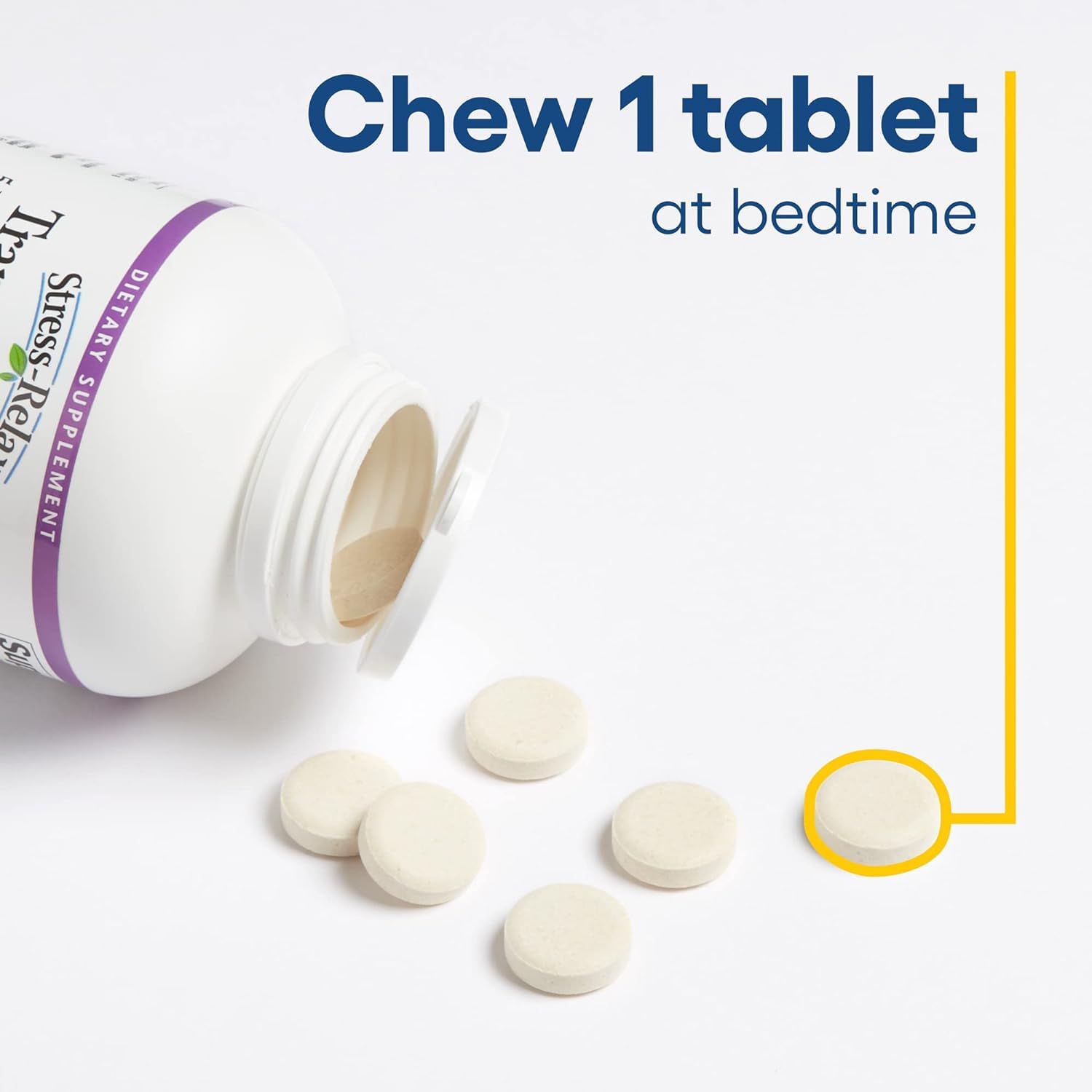 Natural Factors Stress-Relax Tranquil Sleep Chewable, Supports The Full Sleep Cycle, 120 Tablets