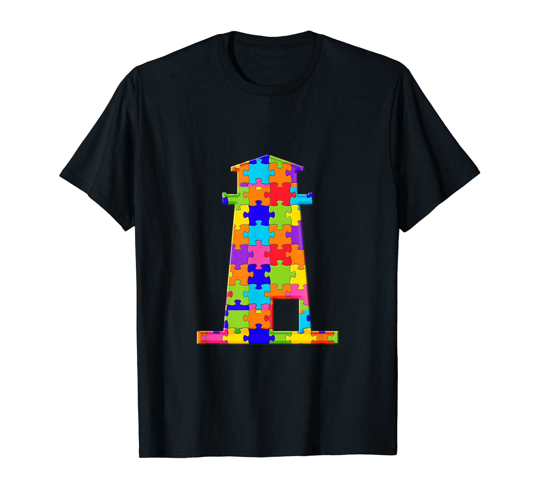 Lighthouse Light house Tower Jigsaw Autism Puzzle T-Shirt