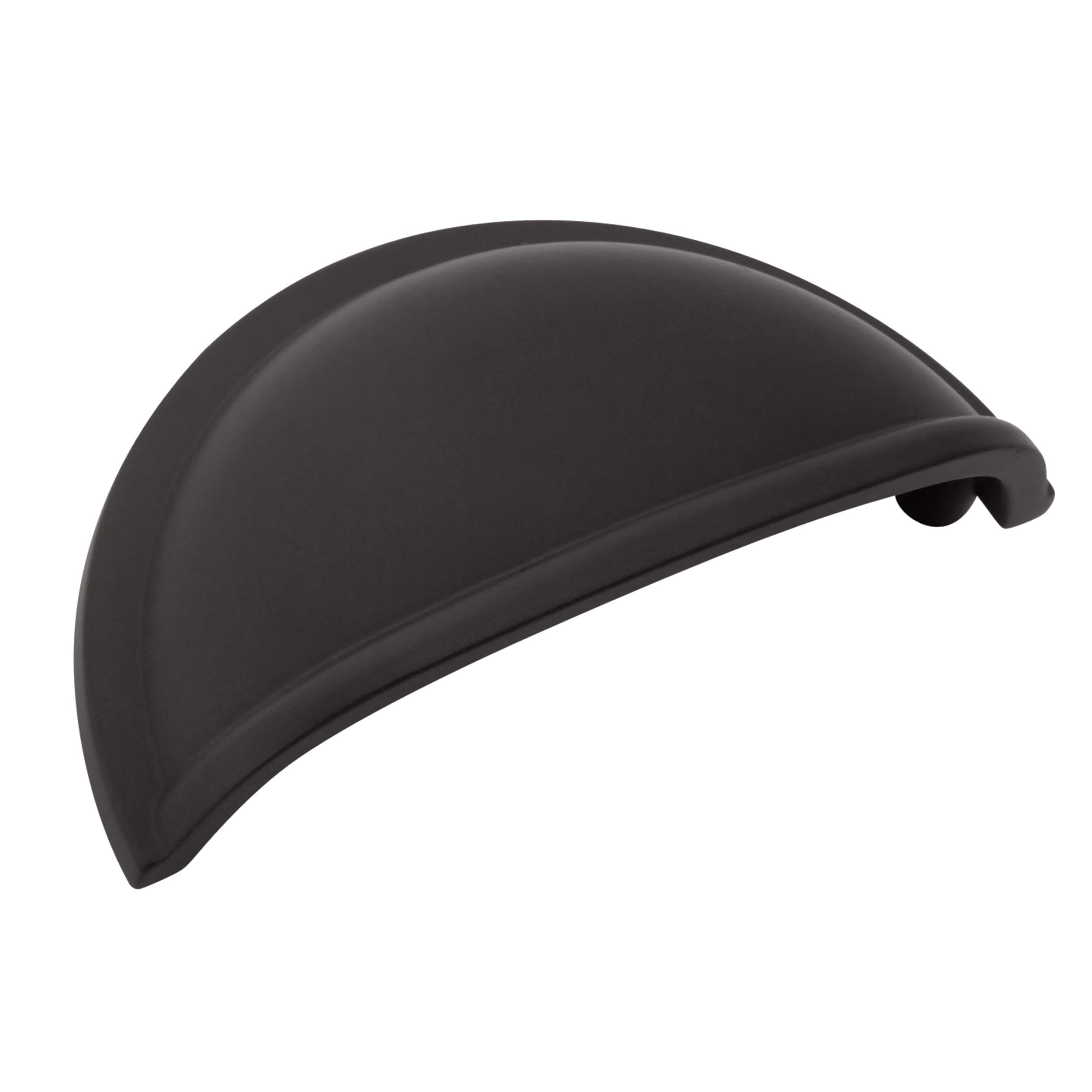 Amerock Cup Pulls 3 inch (76mm) Center-to-Center Matte Black Cabinet Cup Pull - 25 Pack Image