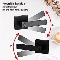 NEWBANG Solid Door Lever Handle Matte Black Finish