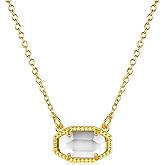 Xiacheng Birthstone Necklace for Women 14K Gold Plated Dainty Pendant Teen Trendy Stuff Jewelry Gift Chain 17+3 Inch