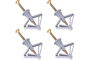 AOVCHEI Hollow-Wall Anchors, One Size, 65Lbs Anchors 50pcs+Screw 50pcs Drywall Anchor kit with Screws, Self-Drilling Hollow Wall Anchors, Grey