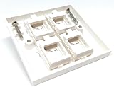 DRUT 4-Port Modular Keystone Faceplate for Cat5e Cat6 Cat7 Cat8 Cat9 view 2