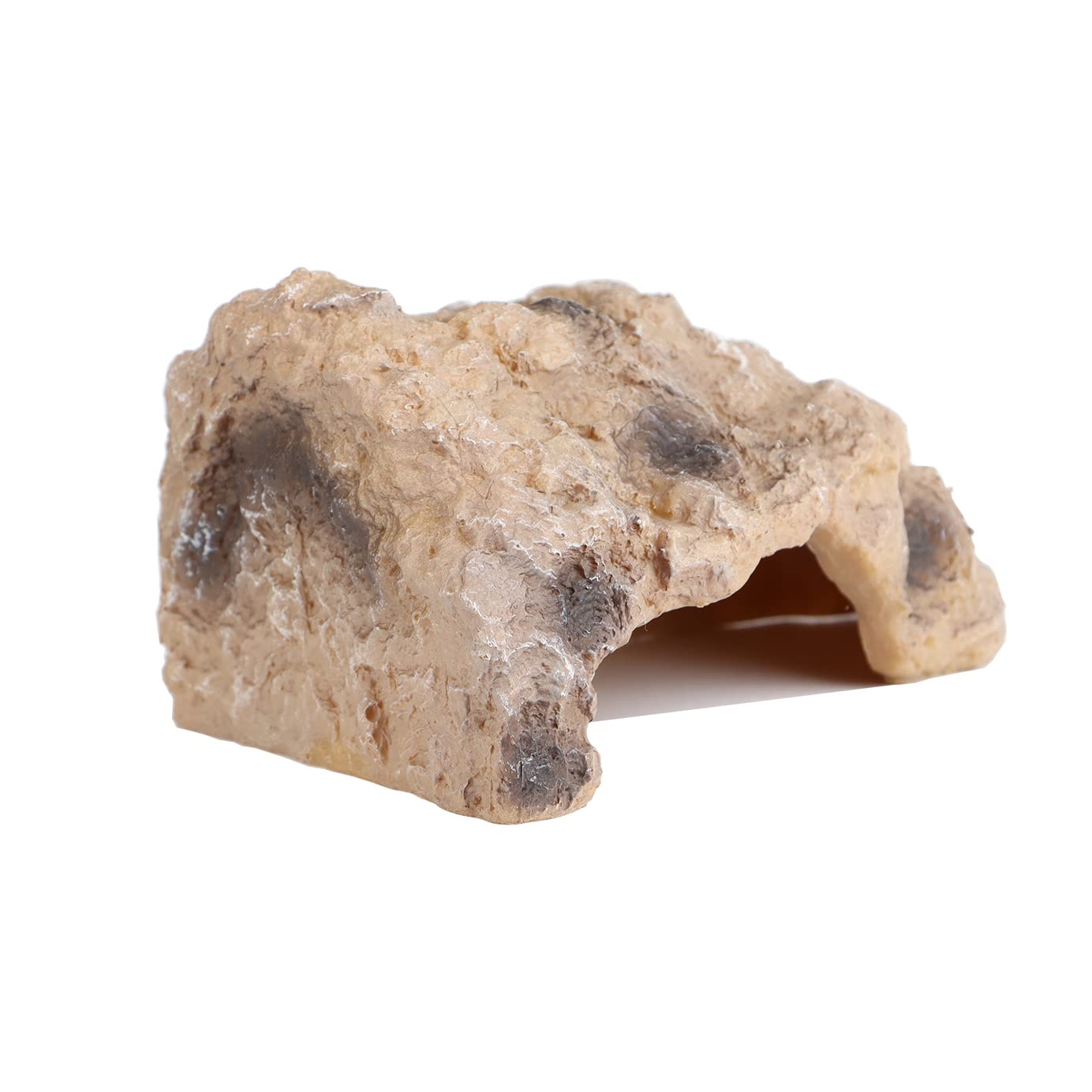 Reptile Simulation Rock Hide - Resin Amphibian Hideouts Cave Size 7.2cm x 3cm, Habitat for Bearded Dragon Turtles Lizards Snakes Crab Gecko Leopard Spider Fish