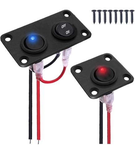 Ambuker 3 Gang Toggle Switch Panel Car 12V Rocker Switch Panel With Waterproof Cover - View #9