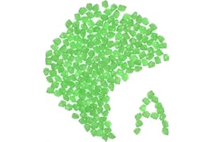 QTTLLI 200Pcs Glow Pebbles Mini Size Diamond Shape Glow in The Dark Decorative Stones Rocks for Garden Flower Pot Fish Tank, Green A