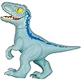 Heroes of Goo Jit Zu Jurassic World Hero Pack, Alpha Blue, 4.5" Tall - Stretchy, Squishy Dinosaur Figure with Chomp Attack Action and Unique goo Filling.
