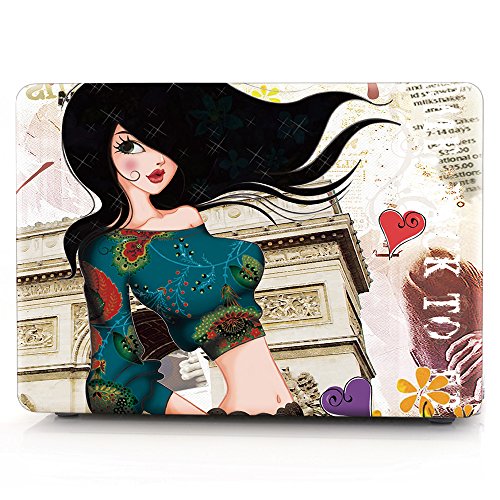 MacBook Pro 13 Case Design - L2W Laptop Computers Case For Apple MacBook Pro 13.3 Inch Old With CD Drive [Model:A1278],Plastic Pattern Carrying Hard Shell Cover Including Keyboard Cover,Woman