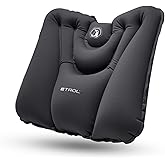 Press-to-Inflate Lumbar Support Pillow for Airplane, Car, Office Chair & Travel, Ergonomic Inflatable Back Cushion for Lower Back Pain Relief, Improve Posture & Portable Comfort, Easy to Carry - Grey