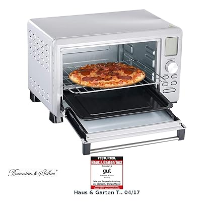 Rosenstein & Söhne Digitaler Mini Backofen: Digitaler Multifunktions-Backofen BO-1523 mit Automenüs, 23 l, 1.500 W (Kompakt B