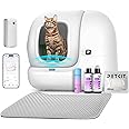 PETKIT PuraMax 2 Automatic Self Cleaning Litter Box, Upgraded Anti-Leakage Litter Box for Multiple Cats, 2.4G WiFi/Safety Sensors/Odor-Free/Low Entrance, Includes K3 N50 2.0 & Litter Mat