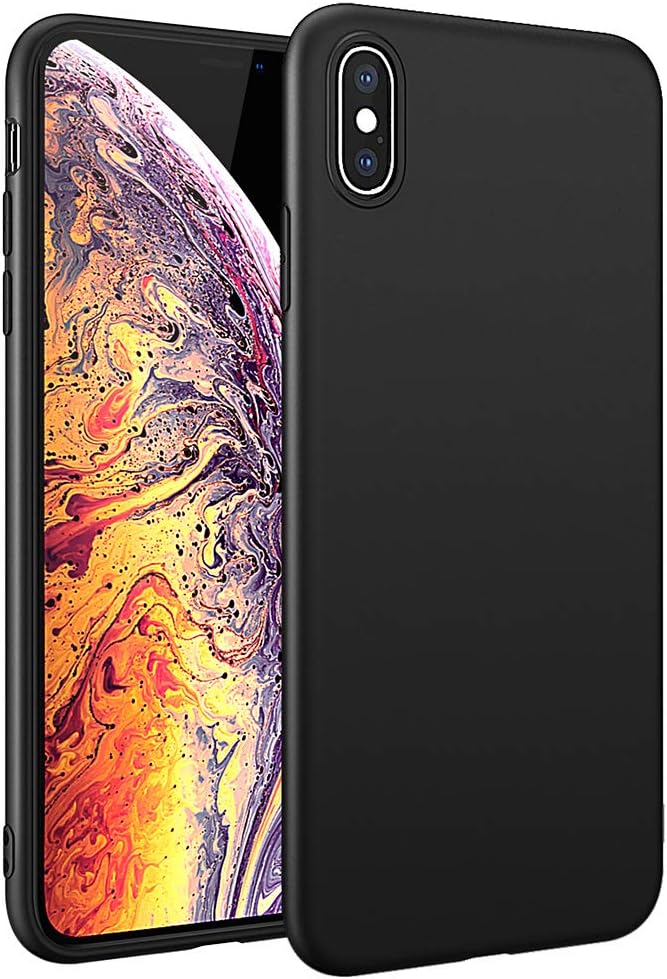 HiZiTi iPhone Xs Max Case, Thin Ultra-Slim Fit Bumper Matte Finish Flexible TPU Phone Case Cover Compatible for iPhone Xs Max (6.5 inch) - Black