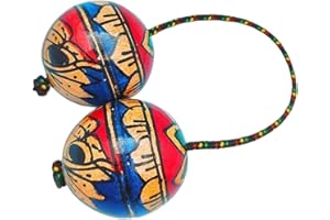 Asalato Instrument - 5x4.8cm Double Ball Shaker | Aslatuas Rhythmic Ball | Banakula Rhythm Instrument | Adults Lovers Beginne