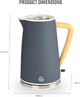 Swan Nordic Cordless Jug Kettle 1.7L 3KW Grey with Fast Boil Tech view 5