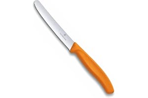 Victorinox VIC-6.7836.L119 Swiss Classic Utility - Colored 4½" Serrated Round Blade ¾ Width at Handle Orange, Multicolor