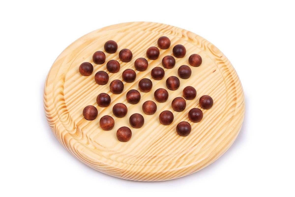 Small Foot Legler Wooden Marble Solitaire Board Games