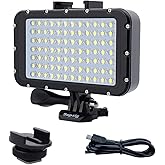 Suptig Underwater Lights Dive Light 84 LED High Power Dimmable Waterproof LED Video Light Waterproof 164ft(50m) For Gopro Can