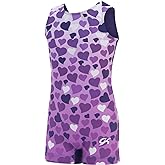 GK Stars Girls’ Gymnastics Biketard – One-Piece Leotard with Shorts for Dance, Tumbling & Practice in Fun Prints