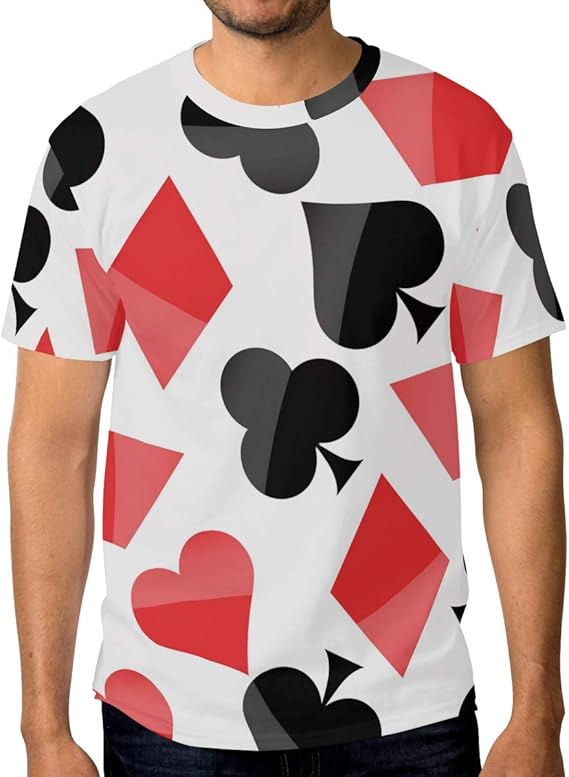 Amazon ｔシャツ 半袖 スウェットtシャツ メンズ 夏 プルオーバー スエットシャツ 大きいサイズ ハート柄 トランプ柄 おしゃれ トップス 男 Xxxl Tシャツ カットソー 通販