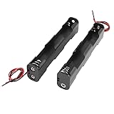 TOOGOO(R) 2 Pcs Dual Layers Black Plastic 4 x AA 6V