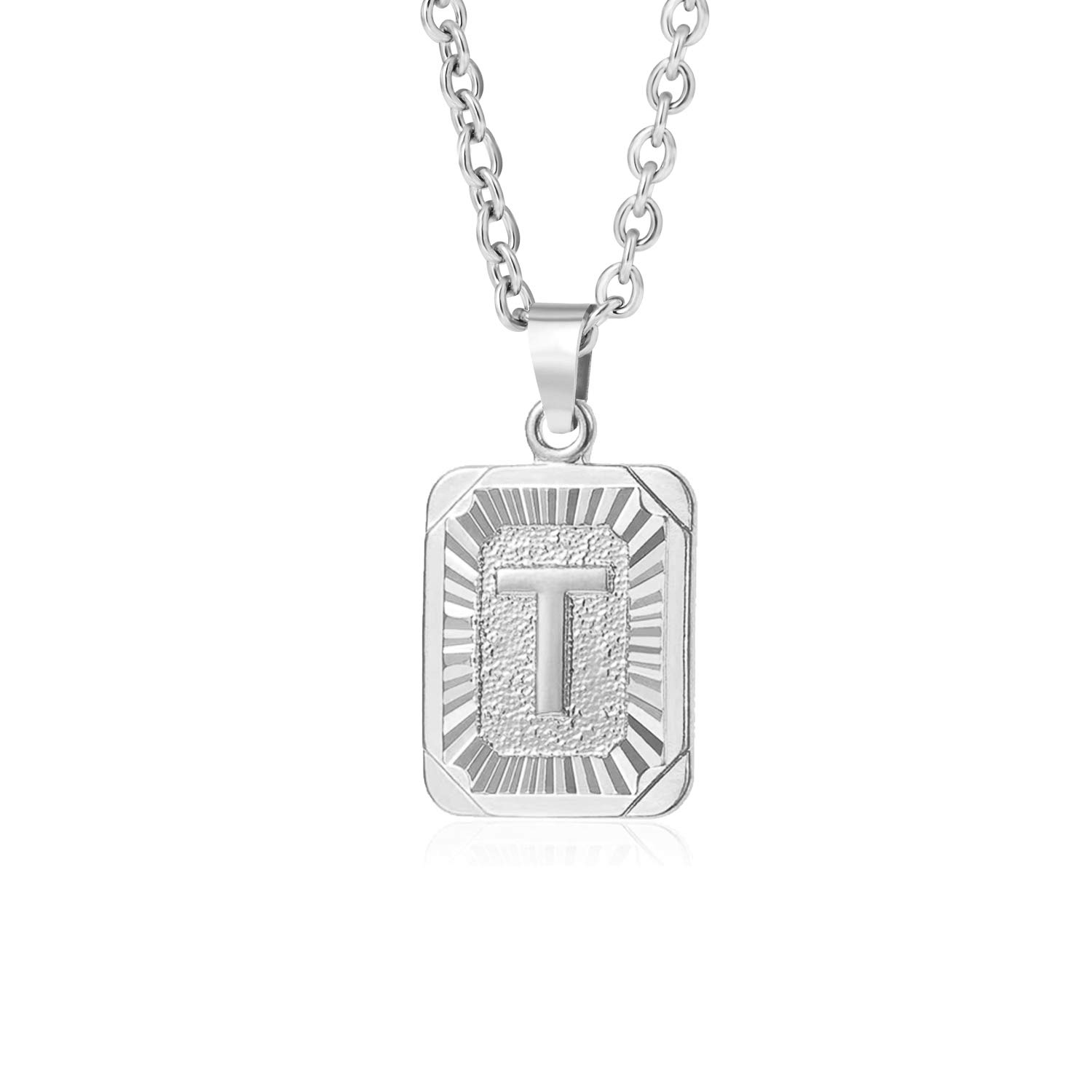 Glimmerst Initial Pendant Necklace 18K Gold Plated