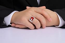 Rylos Designer Ring With Centered Diamond in Red
