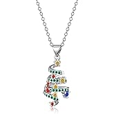 TALYKONG Christmas Tree Necklaces for Women Christmas Necklace Holiday Green Tree X-Mas Jewelry Gifts for Women