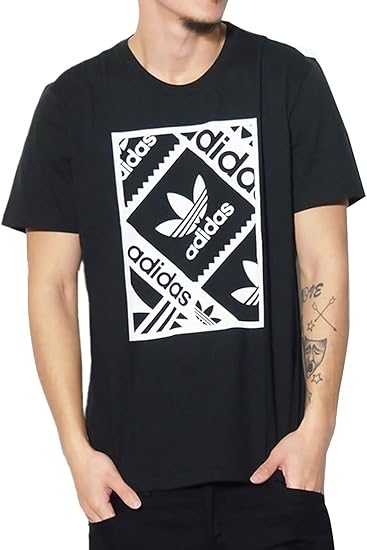 Amazon Adidas アディダス Tシャツ メンズ 半袖 プリント ブラック2xl Bj8693 並行輸入品 B系 ストリート系 ファッション 大きいサイズ フィットネス トレーニング シャツ 通販