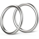 Hotop 2 Pcs 3 Inch Metal O Ring, Seamless 304 Stainless Steel Rings | Welded Solid, Heavy Duty Multi-purpose, Smooth Round Ring for Hanging Flower Basket Crafts Macrame