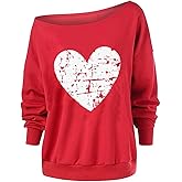 Women Off Shoulder Sweater Fleeced Long Sleeve Oversize Sweatshirt Blouse