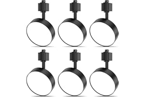 TuyuBEE Diffuse LED Track Lighting Heads H Type Track Light Heads Dimmable Kitchen Track Lighting Fixtures Ceiling, Compatible with H Track Rails - Flicker Free CRI90+ 3000K 12W 1000lm, 6 Pack Black