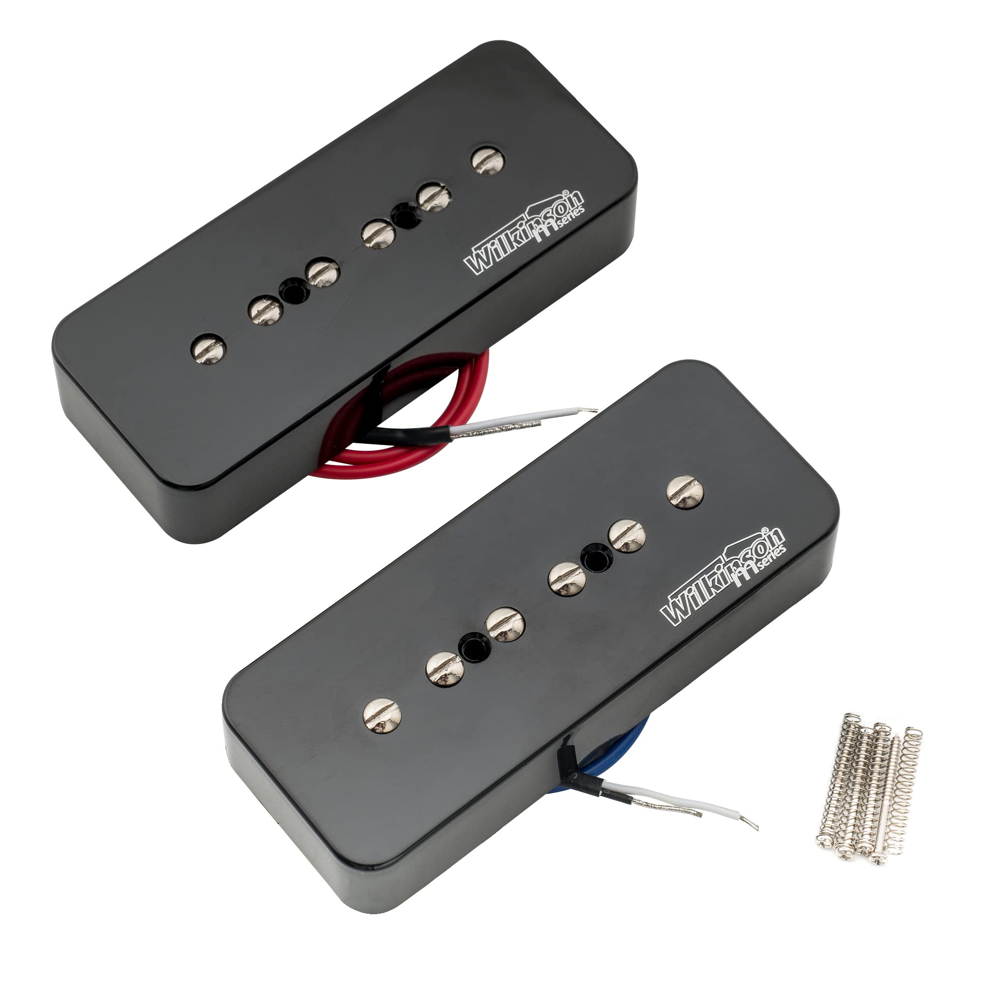 Wilkinson WO90 Ceramic P90 Soapbar Pickups Set for Les Paul SG Electric Guitar, Black