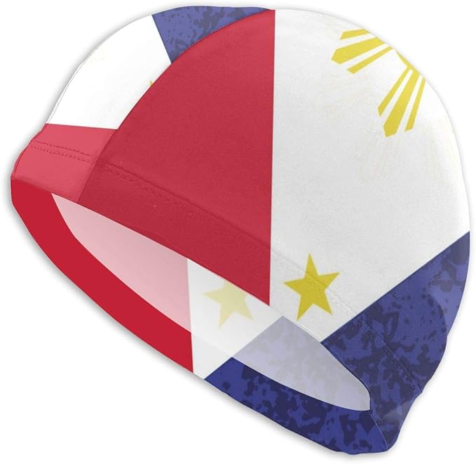 QINSDLF Swimming Caps for Mens Womens, Philippine Flag