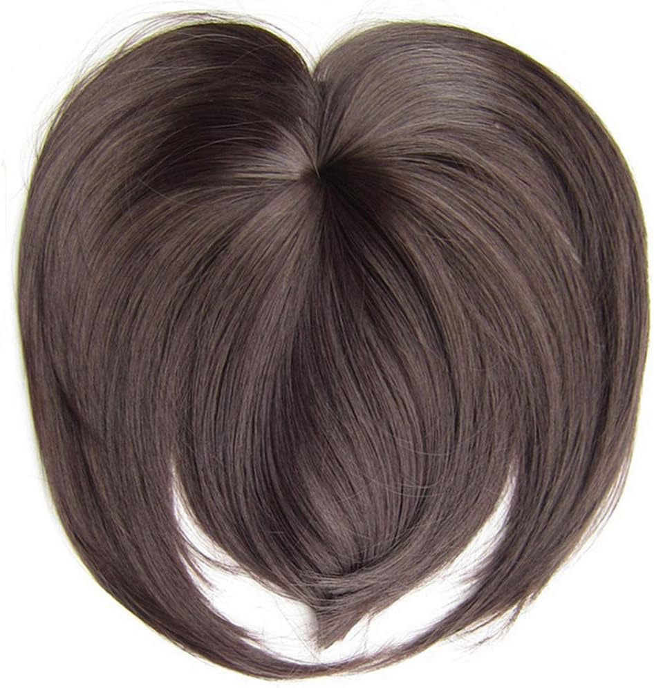 PrettyWit Clip in Bangs Extensions Hair Clip in Fringe Straight Flat Bangs with Temples for Women-Darkest Brown 4