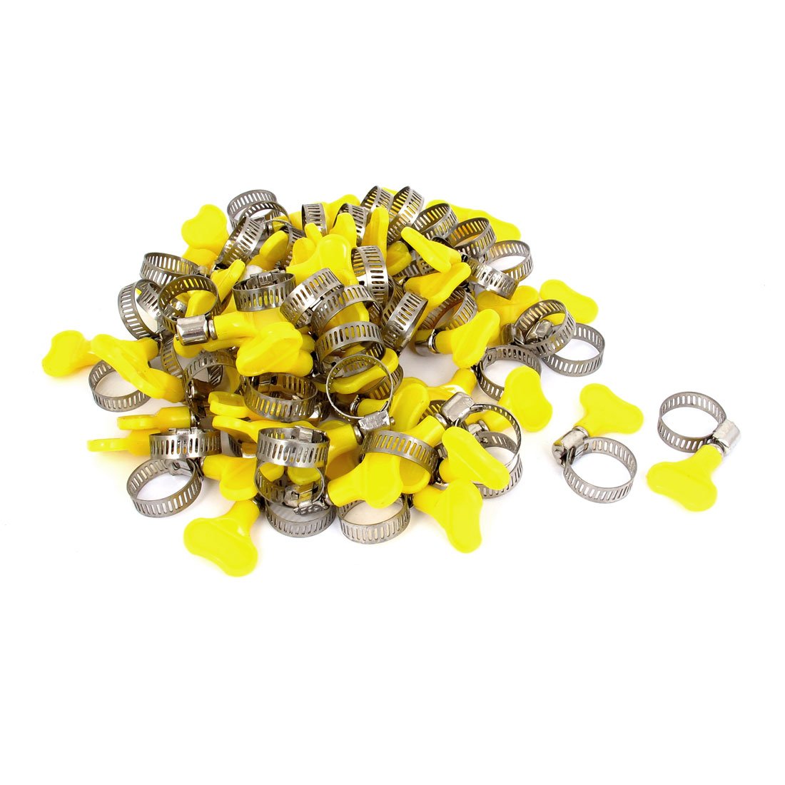 Sourcingmap Adjustable 13mm-19mm Range Key Type Hose Clamp 100 Pcs