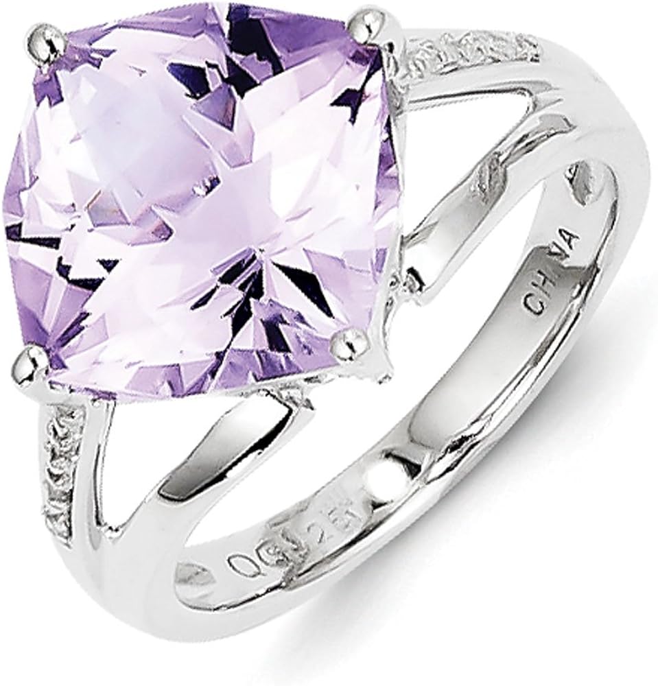 Sterling Argento Diamante e Rose De Francia Ametista Anello Amazon.it Gioielli Sterling Argento Diamante e Rose De Francia Ametista Anello Amazon.it Gioielli