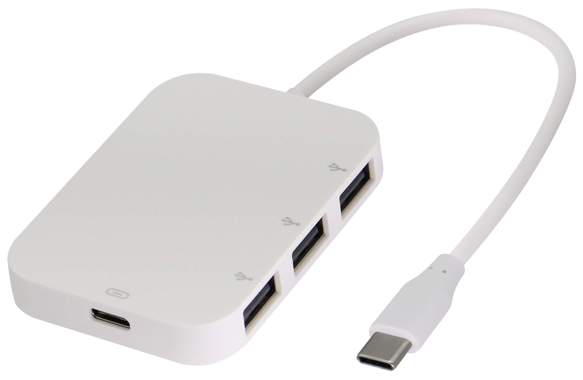 zdyCGTime 3-in-1 USB-C to USB 2.0 Adapter,Type-C male to 3USB Ports+Type-c female Hub,Suitable for devices with USB 3.1 Gen1 interface to read U disk, mouse, keyboard, printer, etc.(24cm/White)