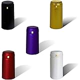 PVC heat shrink capsules - 100 count | Collectors edition - 5 color: 20 count burgundy red, 20 count matte black, 20 count cl