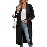 Saodimallsu Womens Extra Long Cardigan Sweaters Oversized Chunky Knit Open Front Long Sleeve Casual Duster Coat with Pockets