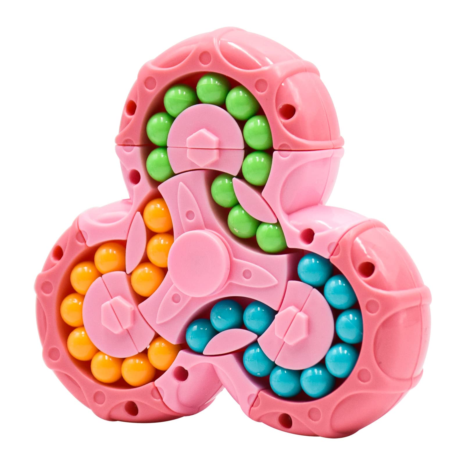 Photo 1 of MEIEST Rotating Magic Bean Cube Spinner,2 in 1 Funny Beads Puzzle Educational Toys,Stress Relief Fidget Hand Sensory Toy,Ideal Party Favor Anti-Anxiety Office Desk Toys(Pink)