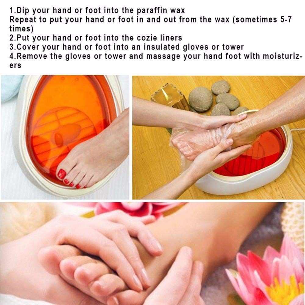 200PCS Clear Plastic Disposable Booties, Paraffin Bath Liners for Foot Pedicure Hot Spa Wax Treatment, Larger Thicker Thermal Therapy Feet Covers Bags Plastic Socks Liners