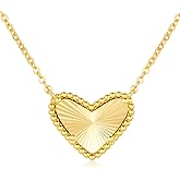 Heart Necklace for Women Dainty 14K Gold Filled Necklace Cute Heart Pendant Adjustable Chain Necklace Trendy Non Tarnish Gold Mother of Pearl Necklace for Wedding Christmas Valentines Day Gifts