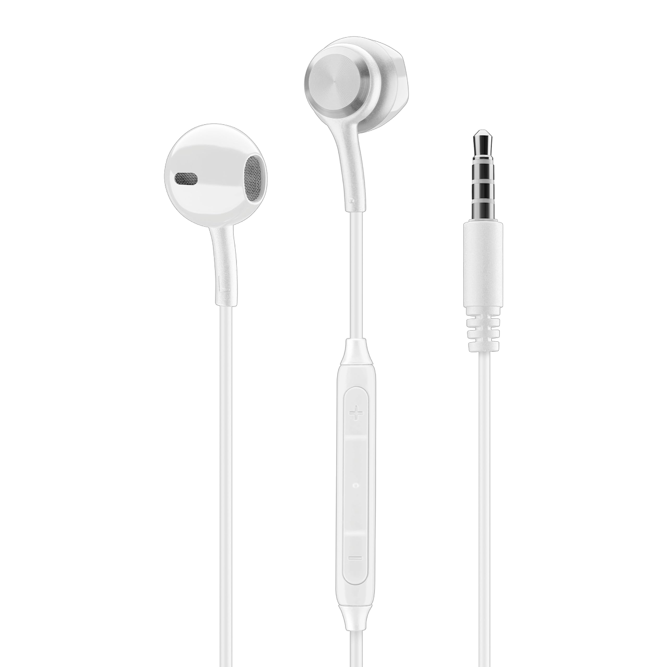 Music Sound | Wired Earphones - Capsule Design - 3.5 mm Jack Plug - Stable and Comfortable - Ergonomic - White